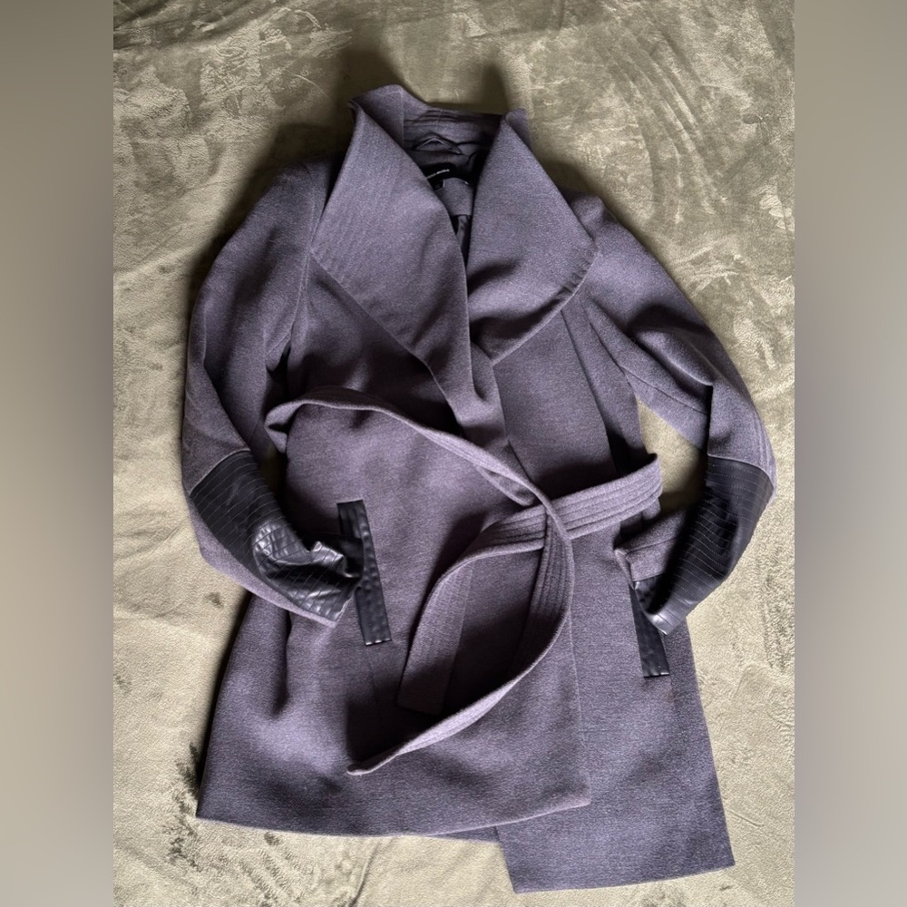 Vero Moda Charcoal Trench Coat with Black Details